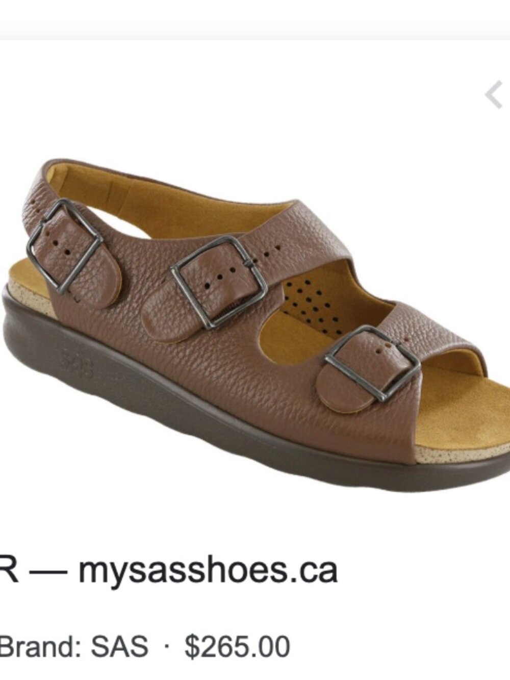 SAS Relaxed Amber Heel Strap Sandal 8W - Picture 1 of 7